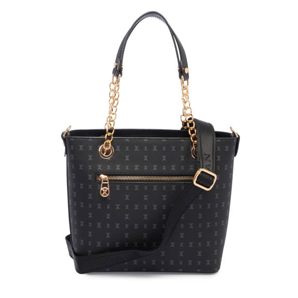 Siyah Print Kadın Omuz Çantası - S1WPR0000801-T0E - Tergan