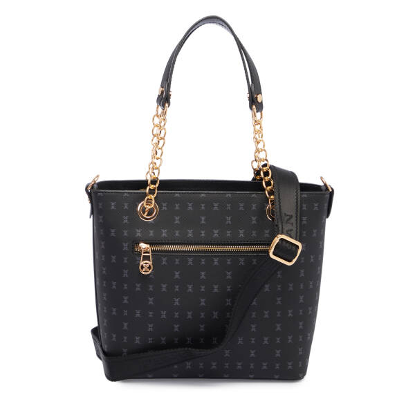 Siyah Print Kadın Omuz Çantası - S1WPR0000801-T0E - 3