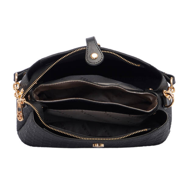 Siyah Print Kadın Omuz Çantası - S1WPR0000802-R0P - Tergan