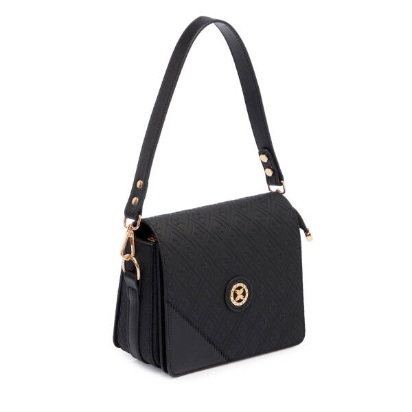 Siyah Print Kadın Omuz Çantası - S1WPR0000807-R0P - 2