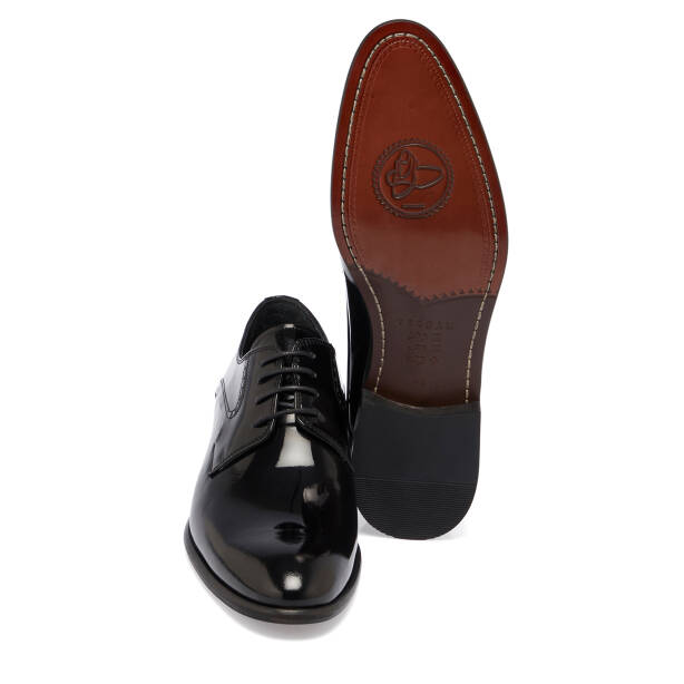 Siyah Rugan Deri Erkek Klasik Ayakkabı - E25S1AY57568-A07 - 4