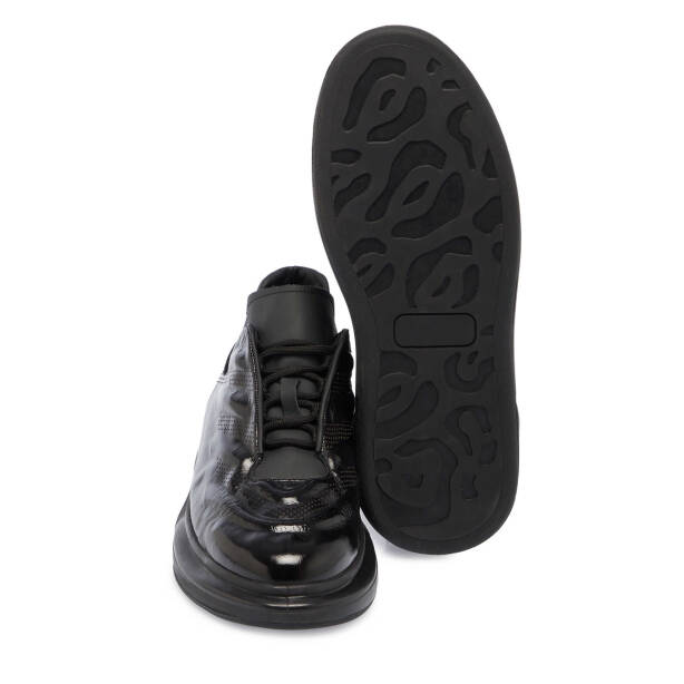 Siyah Rugan Deri Erkek Sneaker - E23S1AY56380-A07 - 4