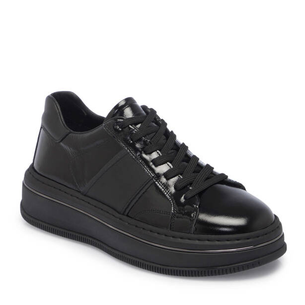 Siyah Hakiki Rugan Deri Erkek Sneaker - E25I1AY57190-A07 - 2