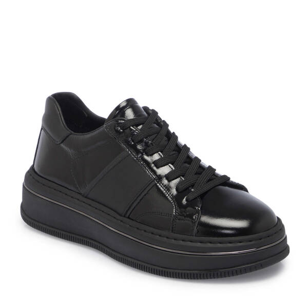 Siyah Hakiki Rugan Deri Erkek Sneaker - E25I1AY57190-A07 - 2