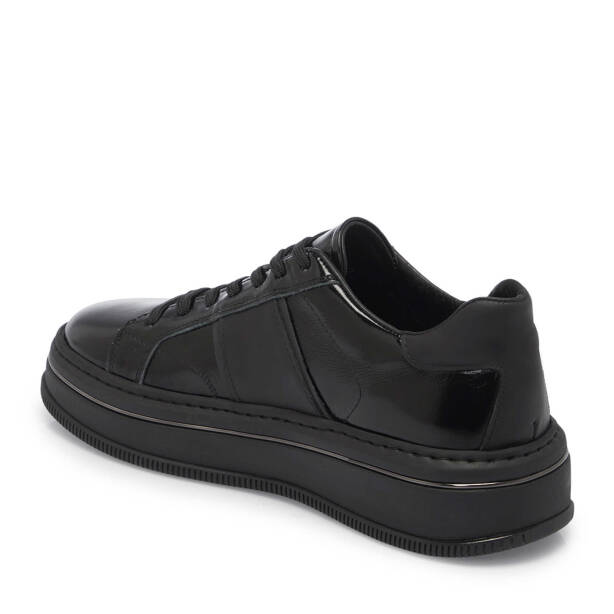 Siyah Hakiki Rugan Deri Erkek Sneaker - E25I1AY57190-A07 - 3