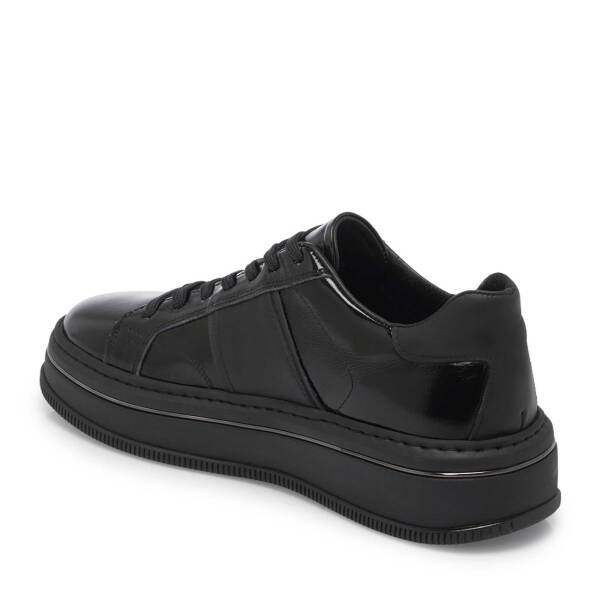 Siyah Hakiki Rugan Deri Erkek Sneaker - E25I1AY57190-A07 - 3