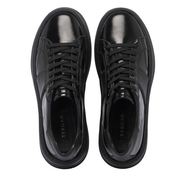 Siyah Hakiki Rugan Deri Erkek Sneaker - E25I1AY57190-A07 - 5