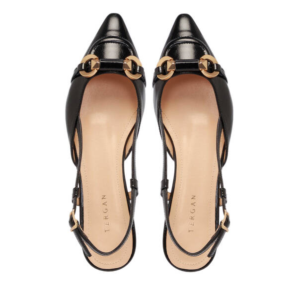 Siyah Hakiki Rugan Deri Kadın Babet - K25Y1AY67808-A07 - 5