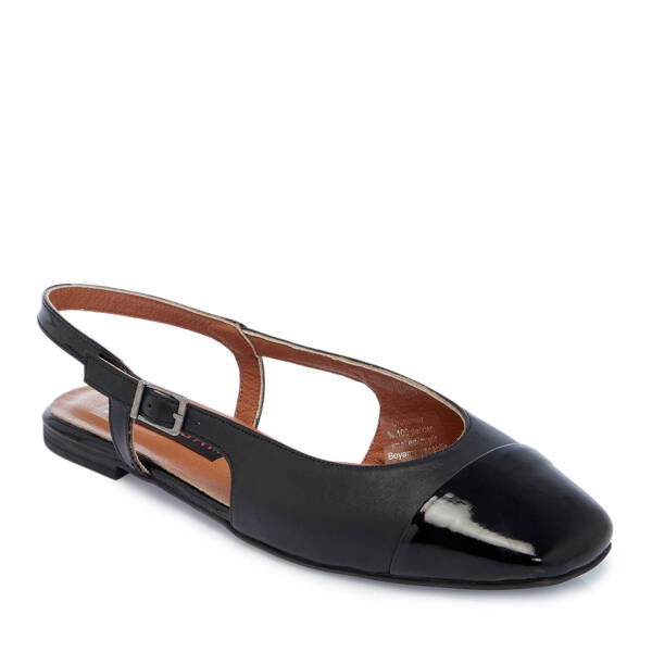 Siyah Hakiki Rugan Deri Kadın Babet - K25Y1AY67914-A07 - 2