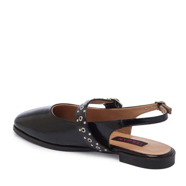 Siyah Rugan Deri Kadın Babet - K25Y1AY68038-A07 - Tergan