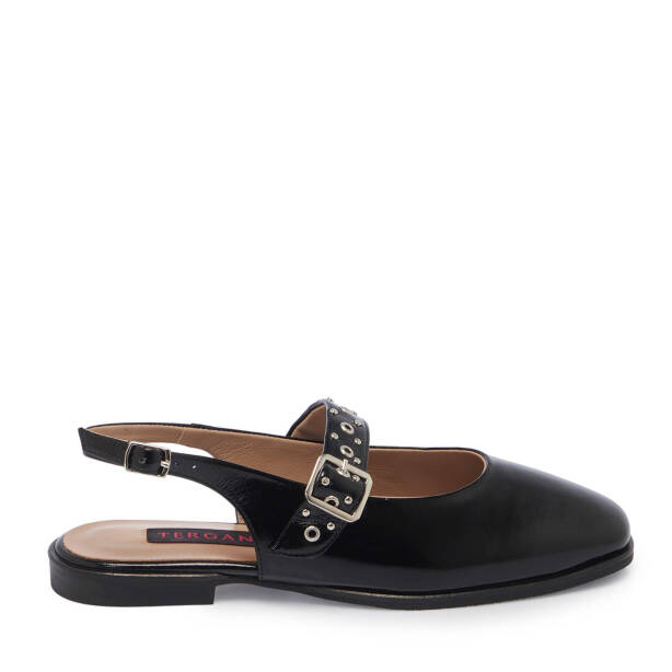 Siyah Rugan Deri Kadın Babet - K25Y1AY68038-A07 - Tergan