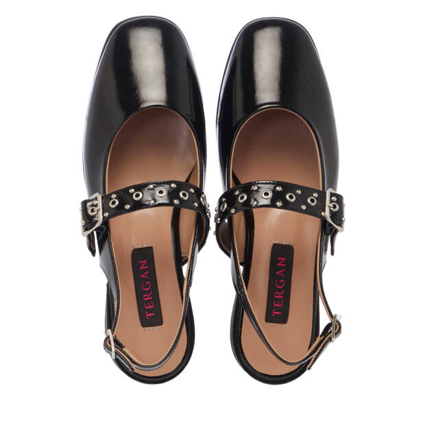 Siyah Rugan Deri Kadın Babet - K25Y1AY68038-A07 - Tergan