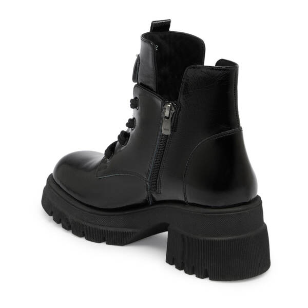 Siyah Rugan Deri Kadın Bot - K25K1BT68156-A07 - 2