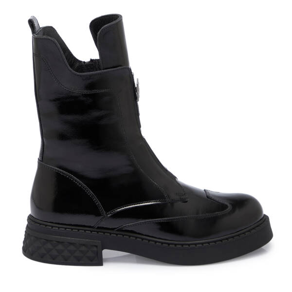 Siyah Rugan Deri Kadın Bot - K25K1BT68157-A07 - 3