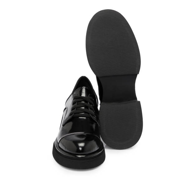 Siyah Rugan Deri Kadın Casual Ayakkabı - K25S1AY68274-A07 - 4