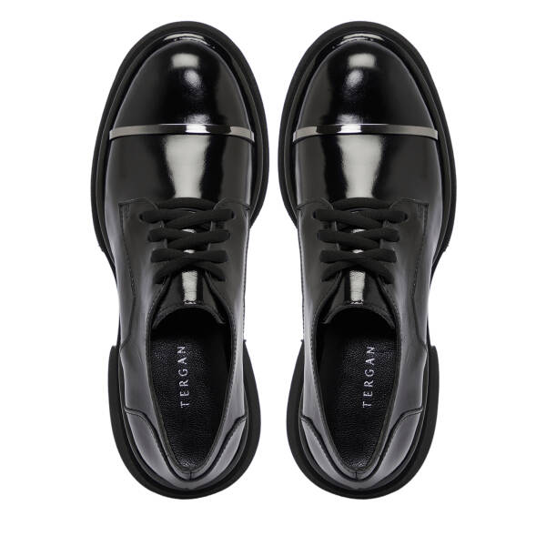 Siyah Rugan Deri Kadın Casual Ayakkabı - K25S1AY68274-A07 - 5