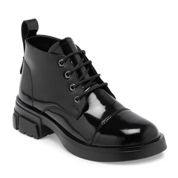 Siyah Rugan Deri Kadın Casual Bot - K24K1BT67634-A07 