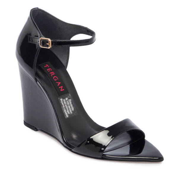 Siyah Rugan Deri Kadın Dolgu Topuklu Ayakkabı - K24Y1AY67252-A07 - 1