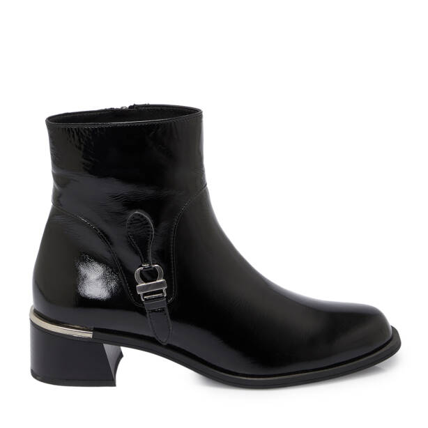 Siyah Rugan Deri Kadın Klasik Bot - K24K1BT67659-A07 - Tergan
