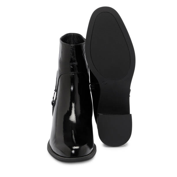 Siyah Rugan Deri Kadın Klasik Bot - K24K1BT67659-A07 - Tergan