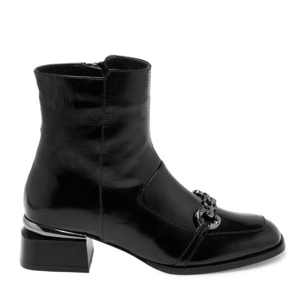Siyah Rugan Deri Kadın Klasik Bot - K24K1BT67708-A07 - Tergan