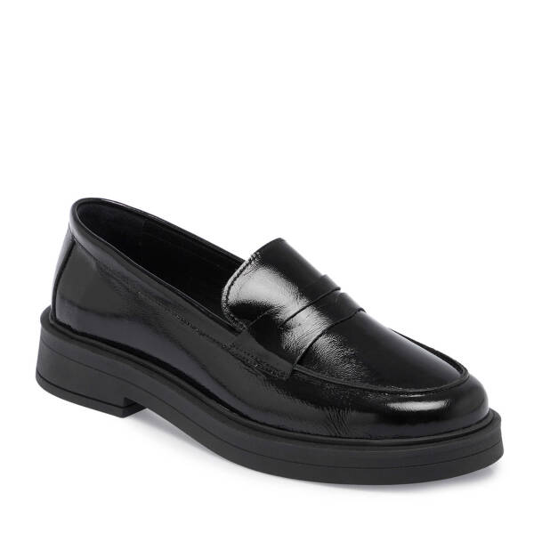 Siyah Rugan Deri Kadın Loafer - K24S1AY67617-A07 - 1