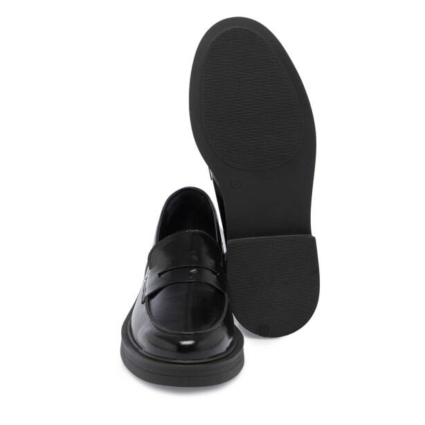 Siyah Rugan Deri Kadın Loafer - K24S1AY67617-A07 - 4