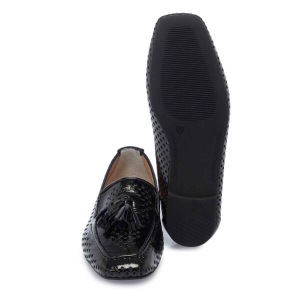 Siyah Hakiki Rugan Deri Kadın Loafer - K25I1AY67912-A07 - 4
