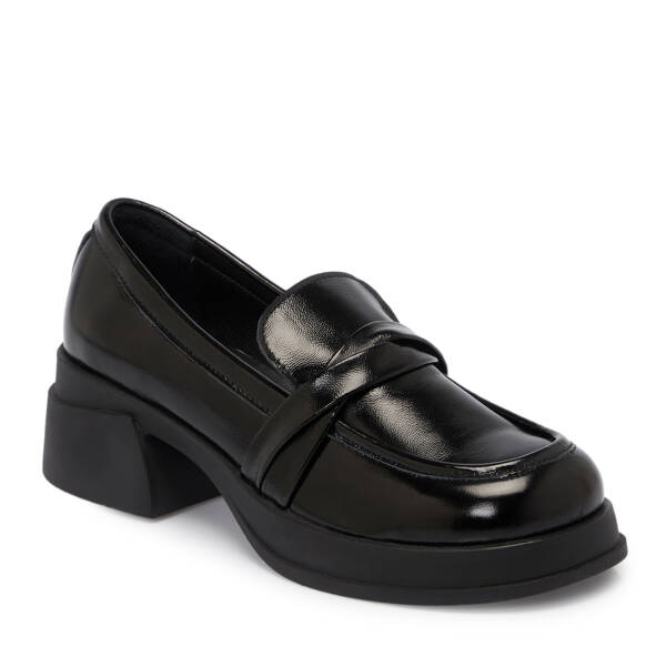 Siyah Rugan Deri Kadın Loafer - K25S1AY68295-A07 - 1