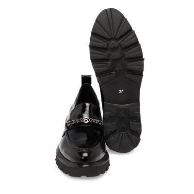 Siyah Rugan Deri Kadın Sneaker - K25S1AY68207-A07 - 4