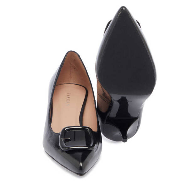 Siyah Hakiki Rugan Deri Kadın Stiletto - K24I1AY67466-A07 - 4