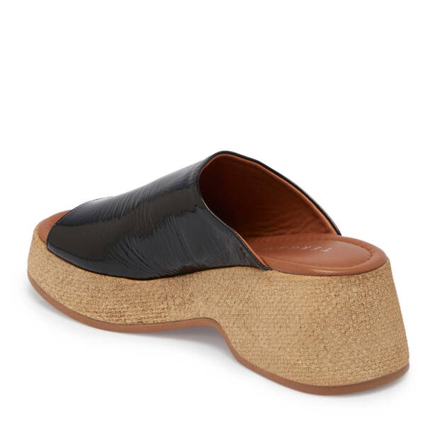 Siyah Hakiki Rugan Deri Kadın Terlik - K24Y1TR67249-A07 - 3