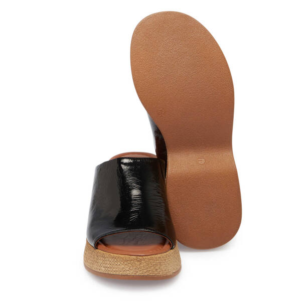 Siyah Hakiki Rugan Deri Kadın Terlik - K24Y1TR67249-A07 - 4