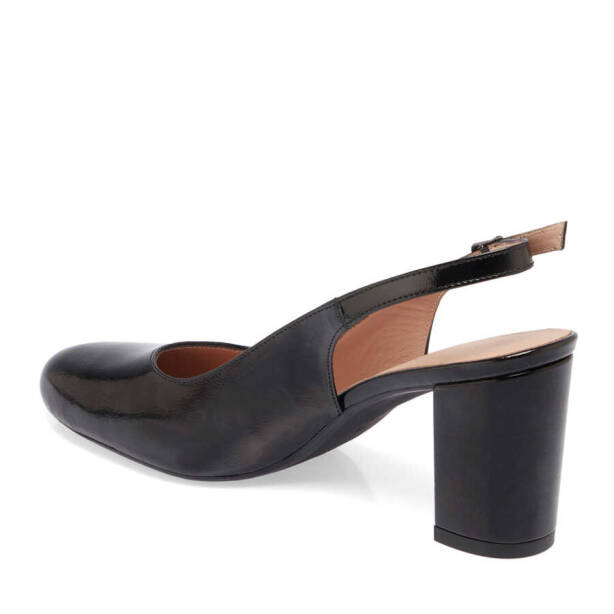 Siyah Rugan Deri Kadın Topuklu Ayakkabı - K24I1AY67166-A07 - 2