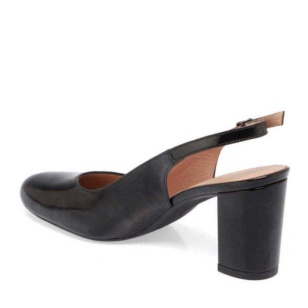 Siyah Rugan Deri Kadın Topuklu Ayakkabı - K24I1AY67166-A07 - 2