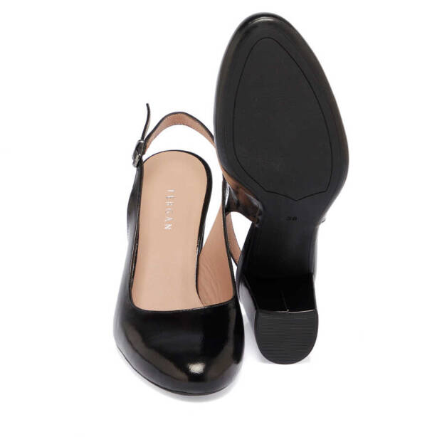 Siyah Rugan Deri Kadın Topuklu Ayakkabı - K24I1AY67166-A07 - 4