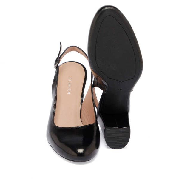 Siyah Rugan Deri Kadın Topuklu Ayakkabı - K24I1AY67166-A07 - 4