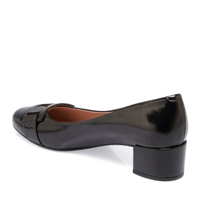  Siyah Rugan Deri Kadın Topuklu Ayakkabı - K24I1AY67172-A07 - 2