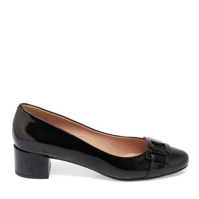  Siyah Rugan Deri Kadın Topuklu Ayakkabı - K24I1AY67172-A07 - 3