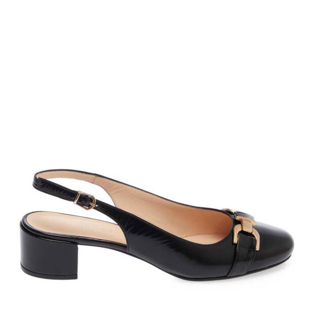 Siyah Rugan Deri Kadın Topuklu Ayakkabı - K24I1AY67187-A07 - 3