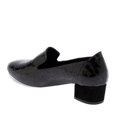  Siyah Rugan Deri Kadın Topuklu Ayakkabı - K24I1AY67476-N59 - 2