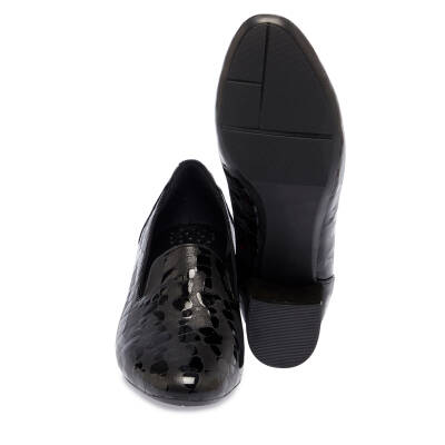  Siyah Rugan Deri Kadın Topuklu Ayakkabı - K24I1AY67476-N59 - 4