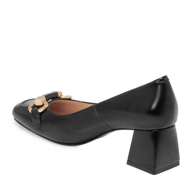 Siyah Hakiki Rugan Deri Kadın Topuklu Ayakkabı - K25I1AY67798-A07 - 3