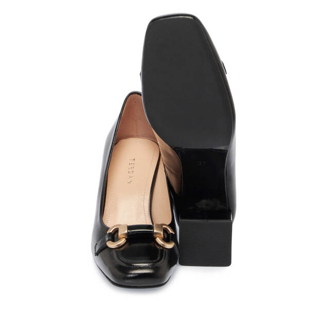 Siyah Hakiki Rugan Deri Kadın Topuklu Ayakkabı - K25I1AY67798-A07 - 4