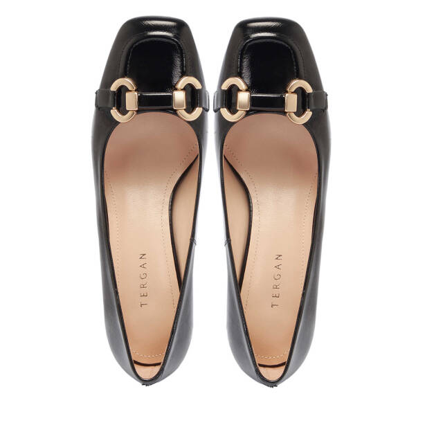 Siyah Hakiki Rugan Deri Kadın Topuklu Ayakkabı - K25I1AY67798-A07 - 5