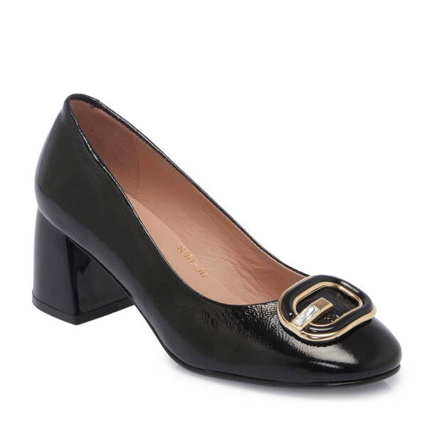 Siyah Hakiki Rugan Deri Kadın Topuklu Ayakkabı - K25I1AY68089-A07 - 2