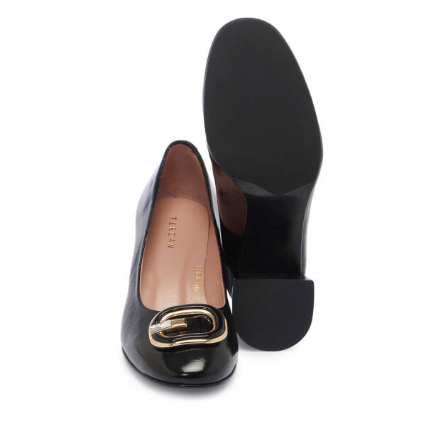 Siyah Hakiki Rugan Deri Kadın Topuklu Ayakkabı - K25I1AY68089-A07 - 4