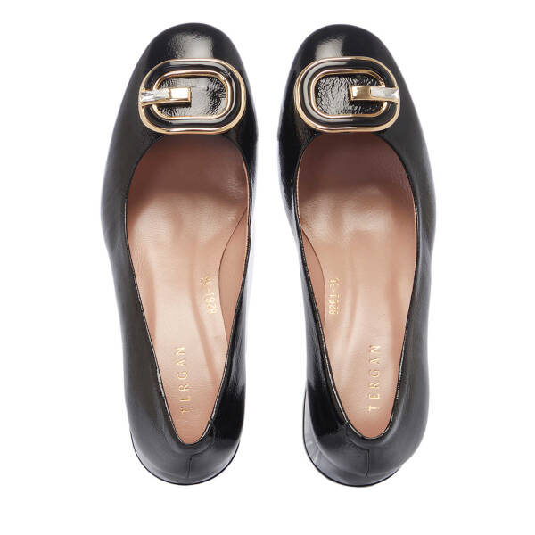 Siyah Hakiki Rugan Deri Kadın Topuklu Ayakkabı - K25I1AY68089-A07 - 5