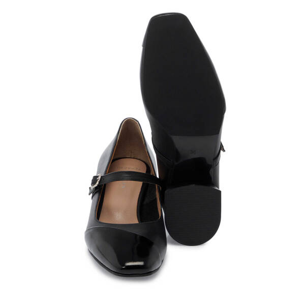 Siyah Hakiki Rugan Deri Kadın Topuklu Ayakkabı - K25I1AY68090-U63 - 4