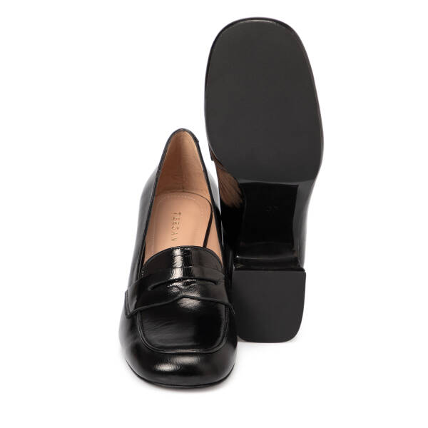 Siyah Rugan Deri Kadın Topuklu Ayakkabı - K25S1AY68129-A07 - 4